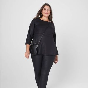 NWT Lane Bryant Classic 3/4-Sleeve Crew-Neck Scuba Peplum Top size 14/16